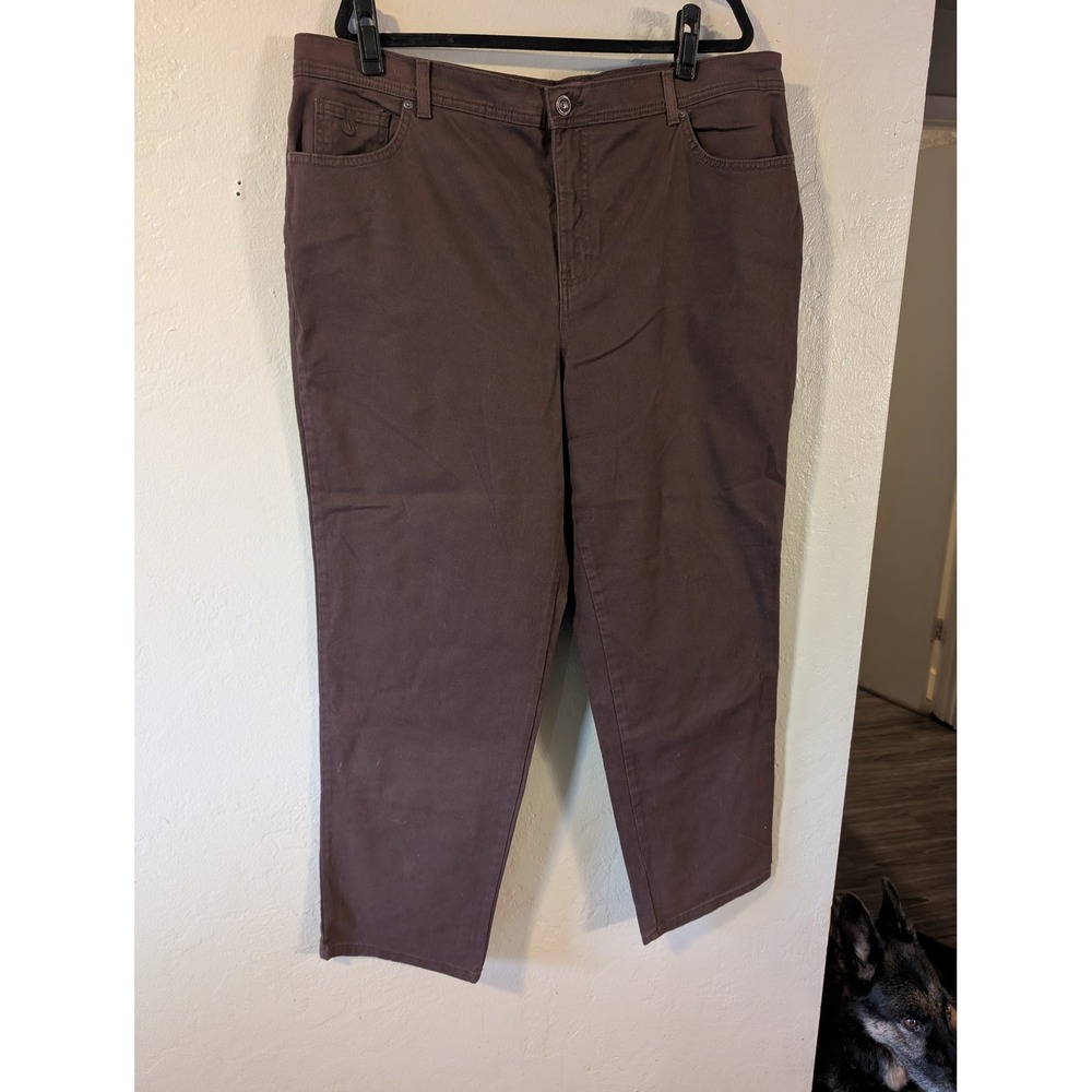 Gloria Vanderbilt Amanda 20W Chocolate Brown High Rise Tapered Stretch Pants